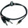 0.5 m 0.5 m Jack 3.5 mm 3 pin - Jack 6.35 mm 2 pin adapter cable black & red stereo cable