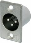 3 poliger XLR Chassisstecker, Lötanschlüsse, vernickeltes Gehäuse