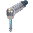 6,35 mm professioneller Winkelstecker, 2-polig, Nickelkontakte, Nickelgehäuse
