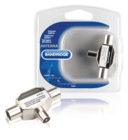 Koax-Adapter Koax-Stecker - 2x Koax female Silber
